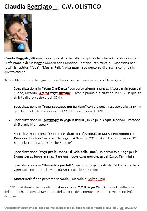 ICONA CV OLISTICO CLAUDIA BEGGIATO